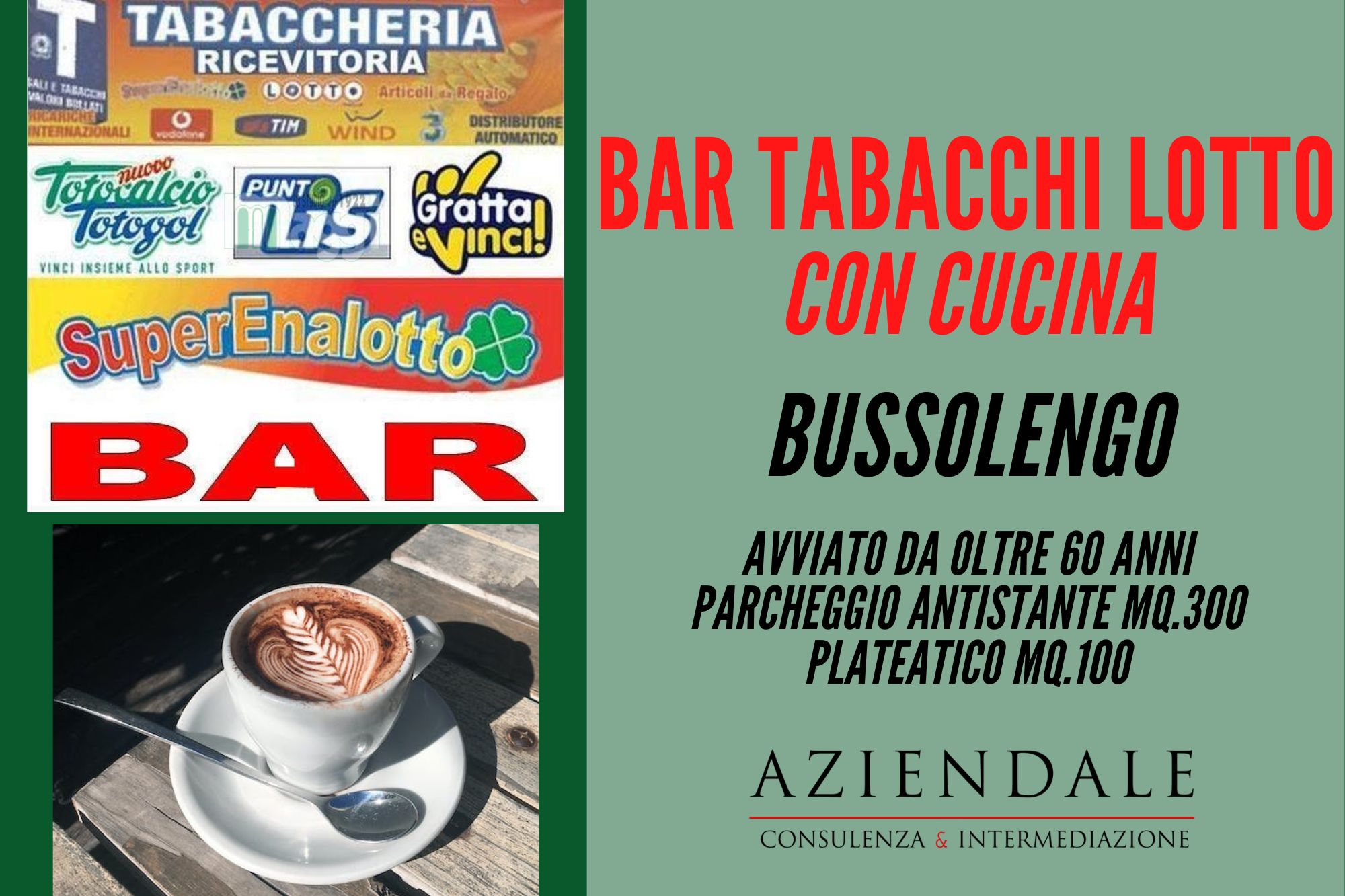 BAR TABACCHI LOTTO CON CUCINA E SLOT A BUSSOLENGO