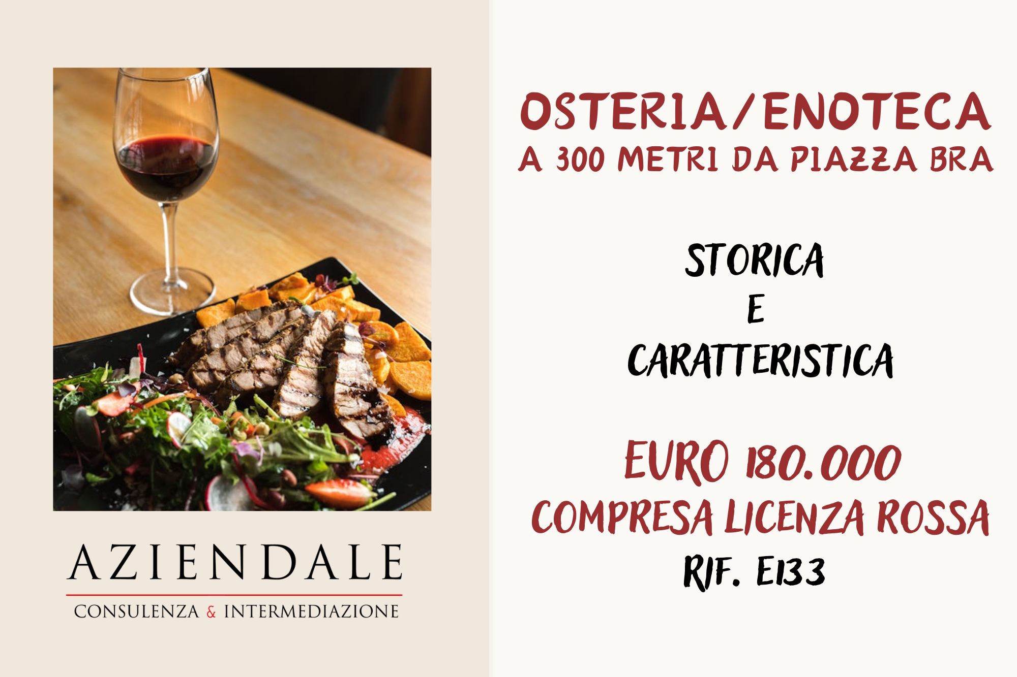 CARATTERISTICA OSTERIA ENOTECA IN CENTRO STORICO