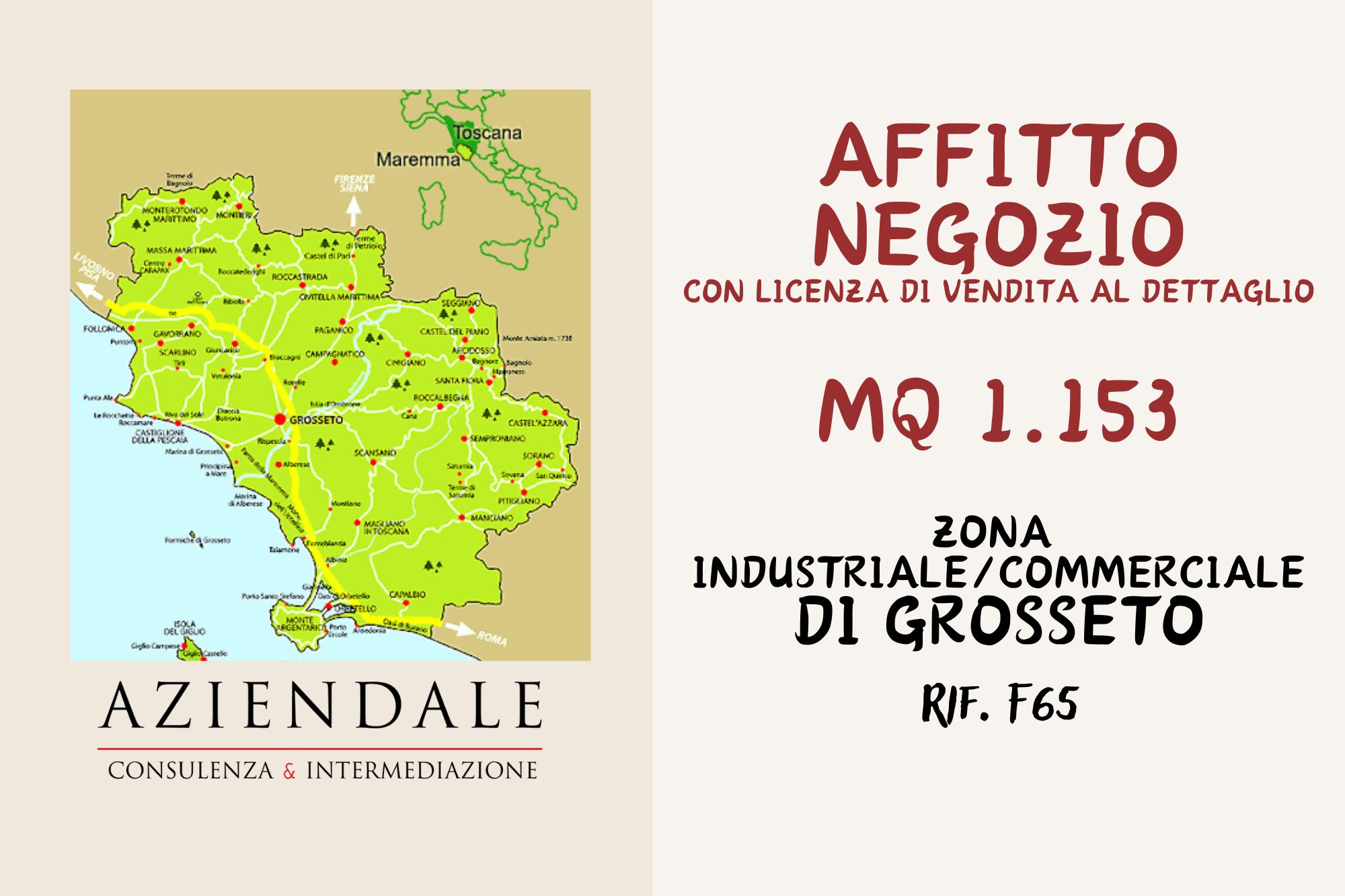 NEGOZIO MQ 1.153 A GROSSETO IN ZONA COMMERCIALE