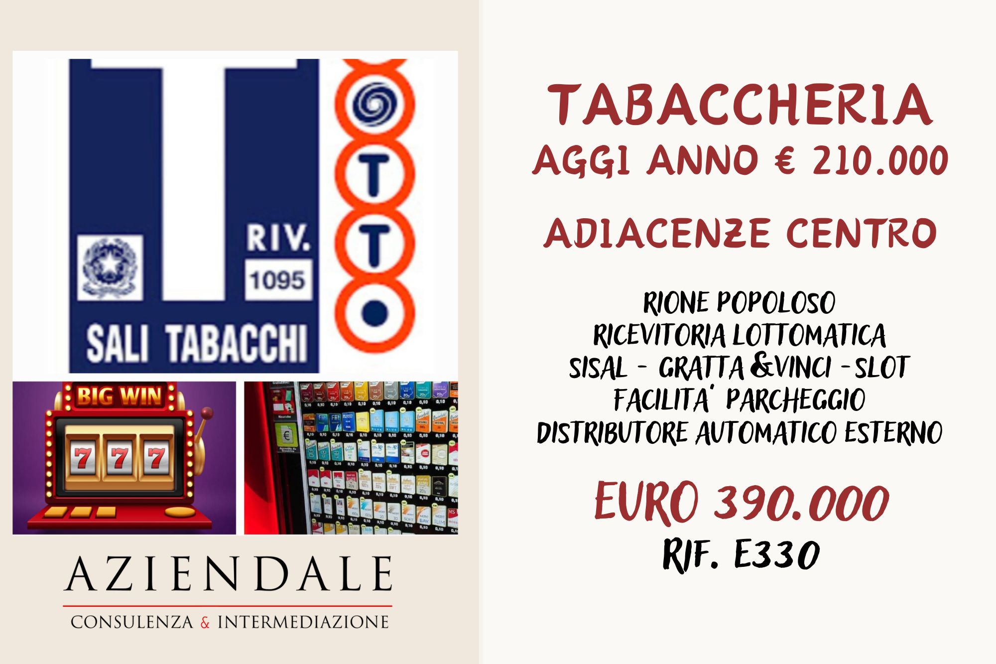 AZIENDALE – TABACCHERIA ALTI AGGI CON SLOT