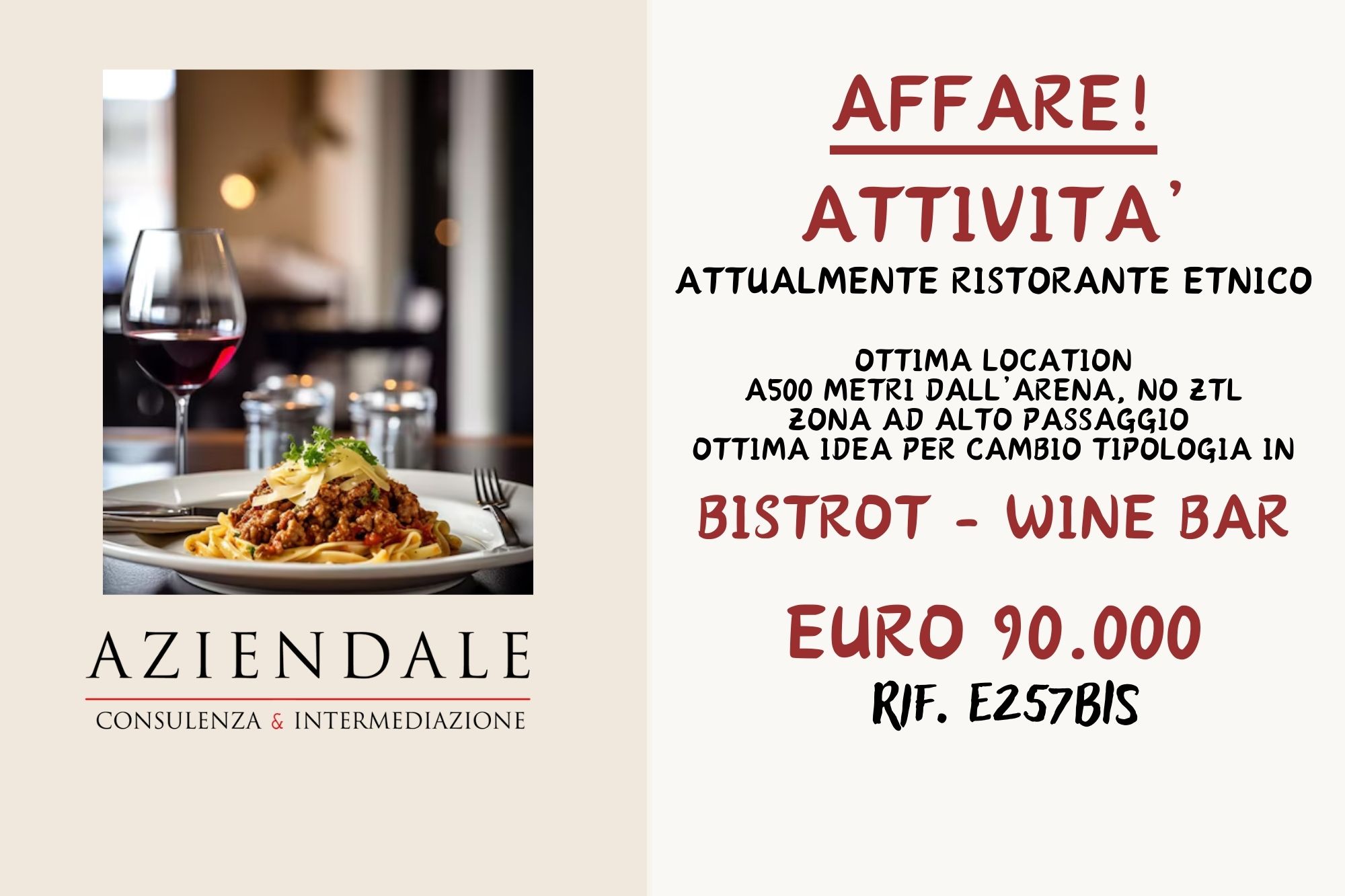 LOCALE DA ADIBIRE A BISTROT//WINE BAR