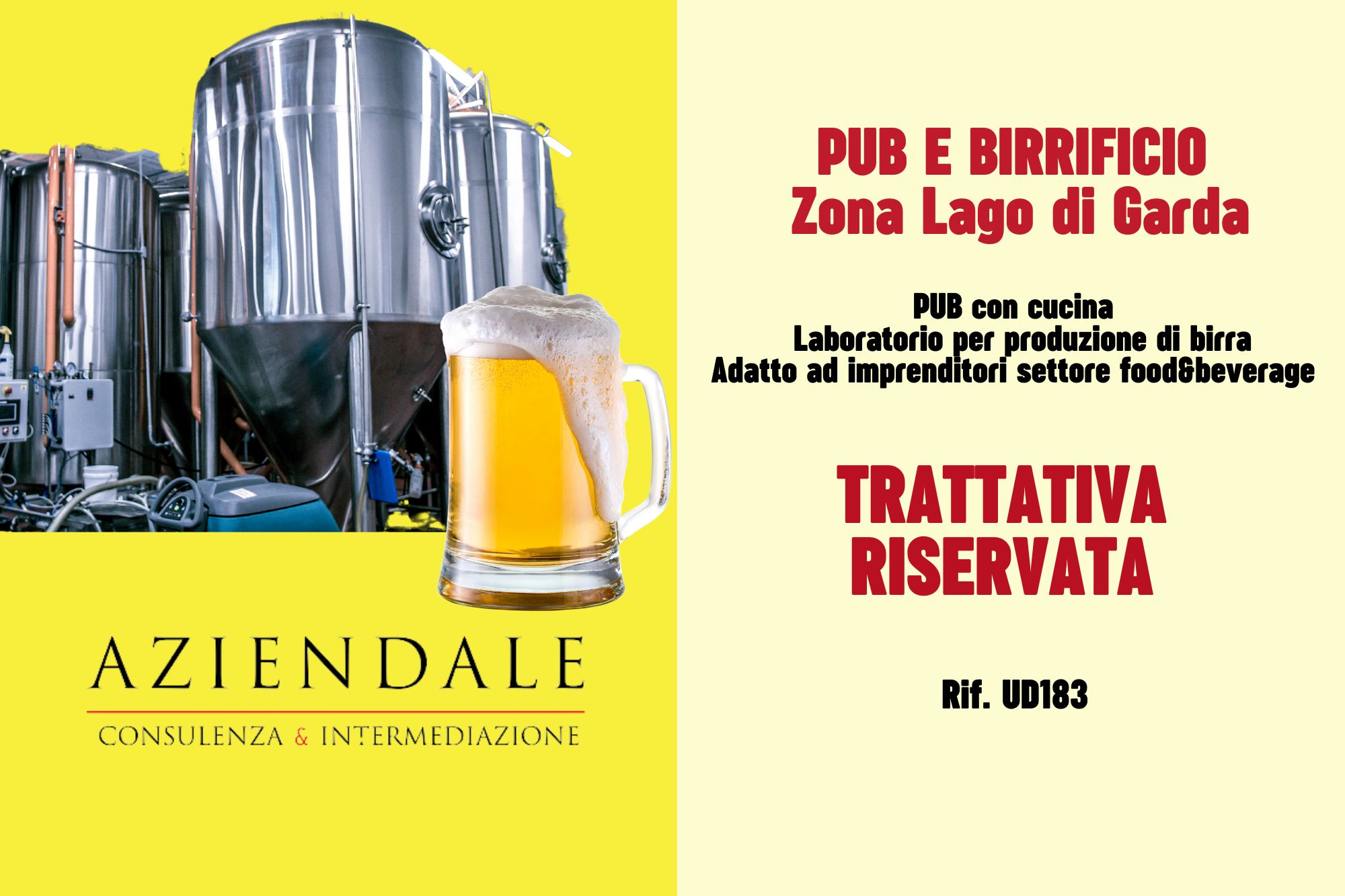 PUB BIRRIFICIO CON LABORATORIO SUL LAGO DI GARDA