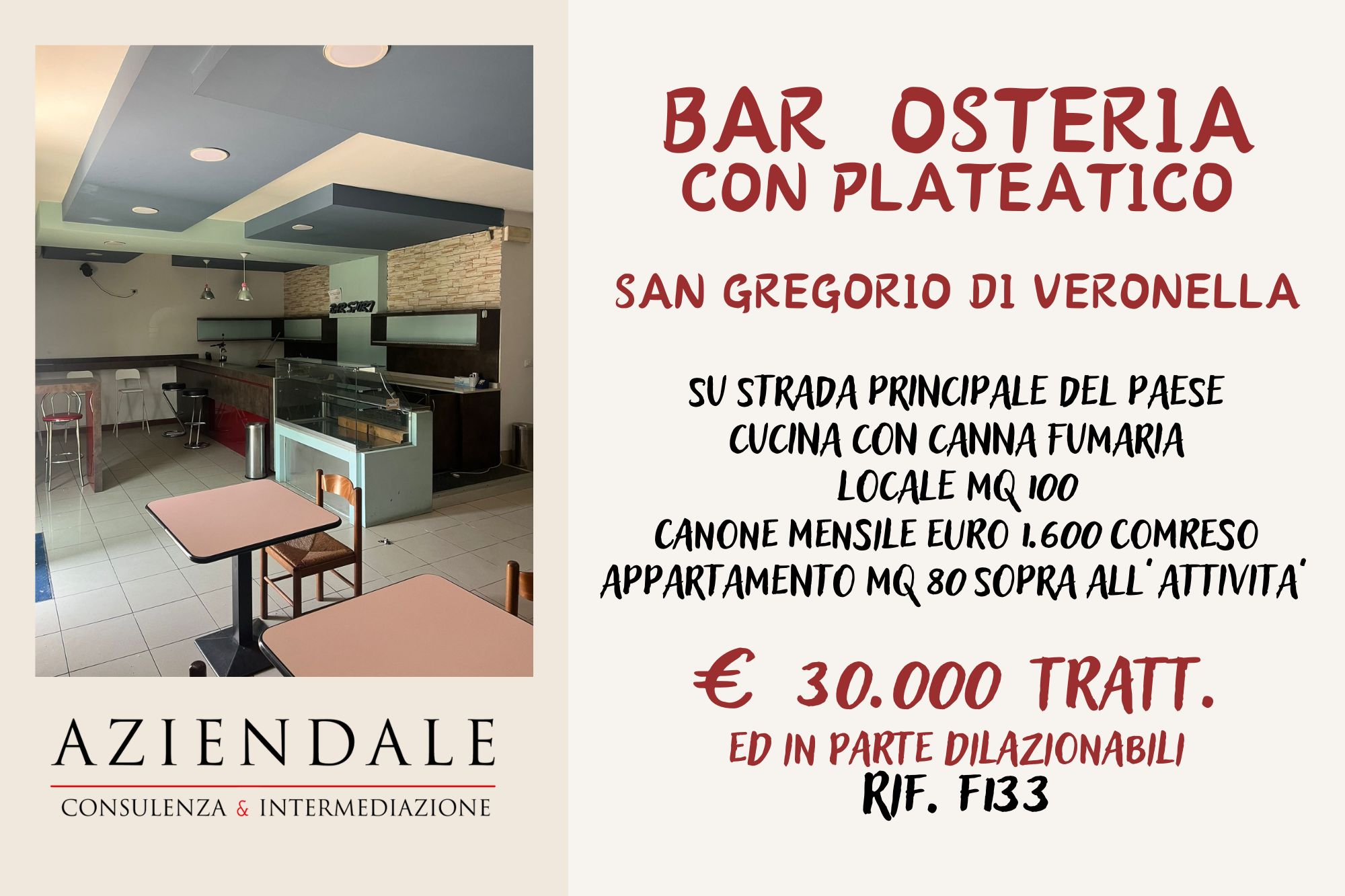 BAR/OSTERIA STORICO DI PAESE CON APPARTAMENTO SOPRASTANTE