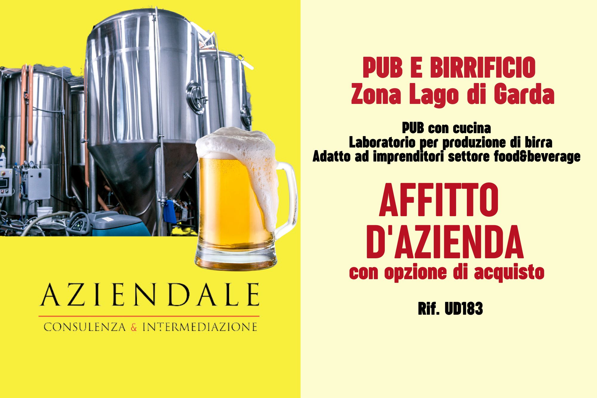 PUB BIRRIFICIO CON LABORATORIO SUL LAGO DI GARDA