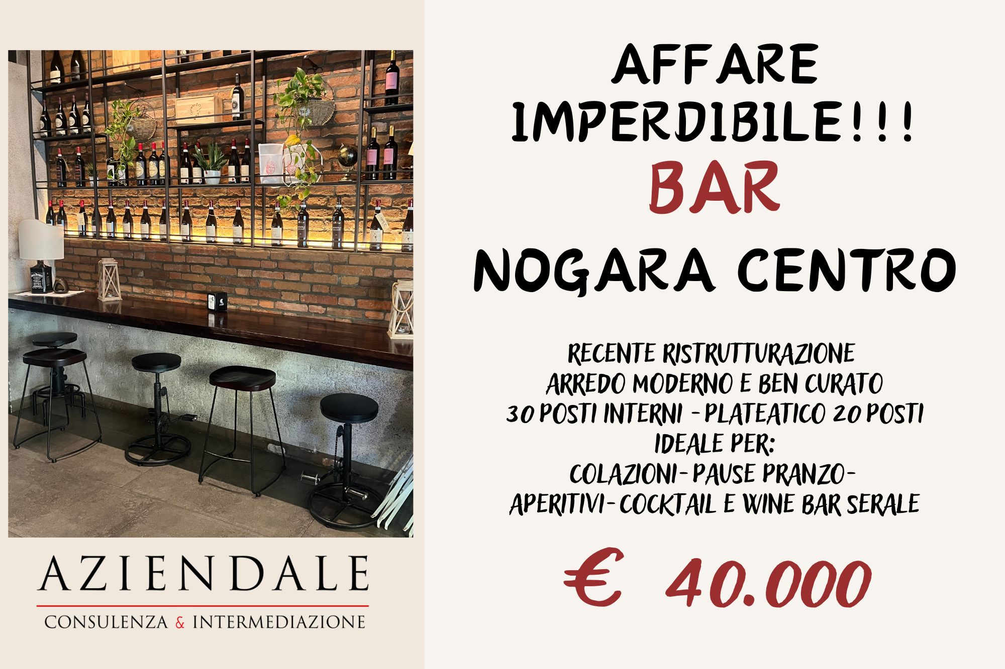 OTTIMA OPPORTUNITA’-SPLENDIDO BAR A NOGARA