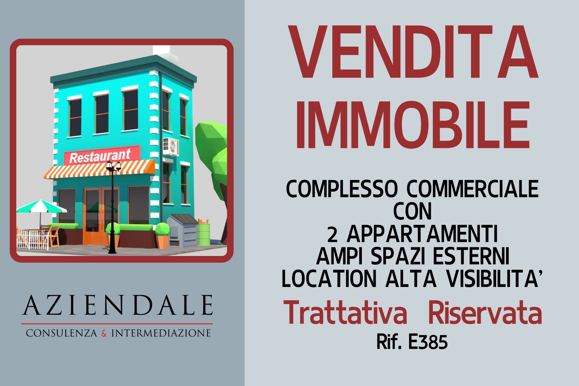 COMPLESSO COMMERCIALE CON 2 APPARTAMENTI