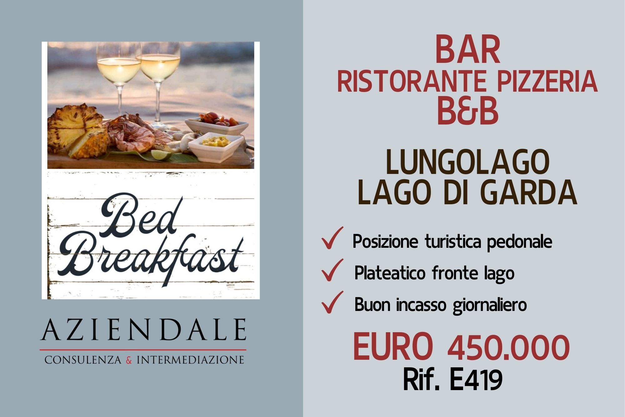 RISTOPIZZERIA CON CAMERE SU LAGO DI GARDA