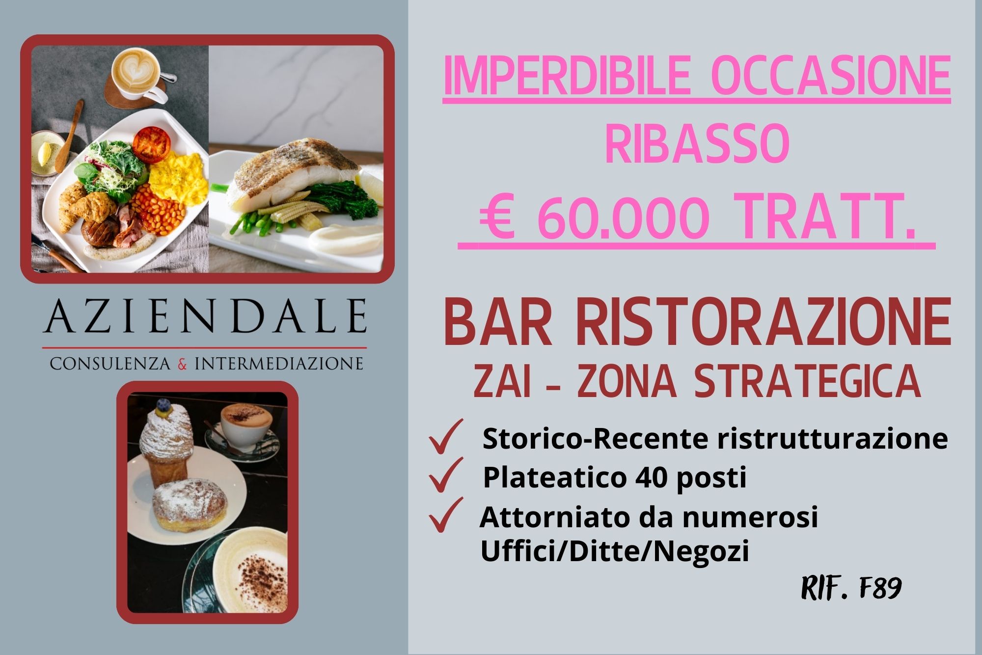 SPLENDIDA OCCASIONE!! BAR STORICO CON CUCINA ZONA STRATEGICA ZAI