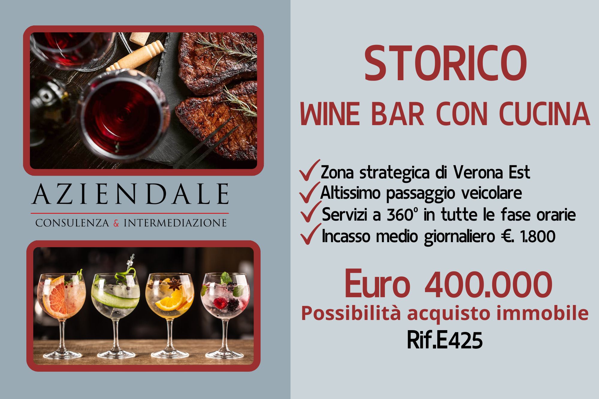 STORICO WINE BAR INCASSO € 1.800 AL GIORNO