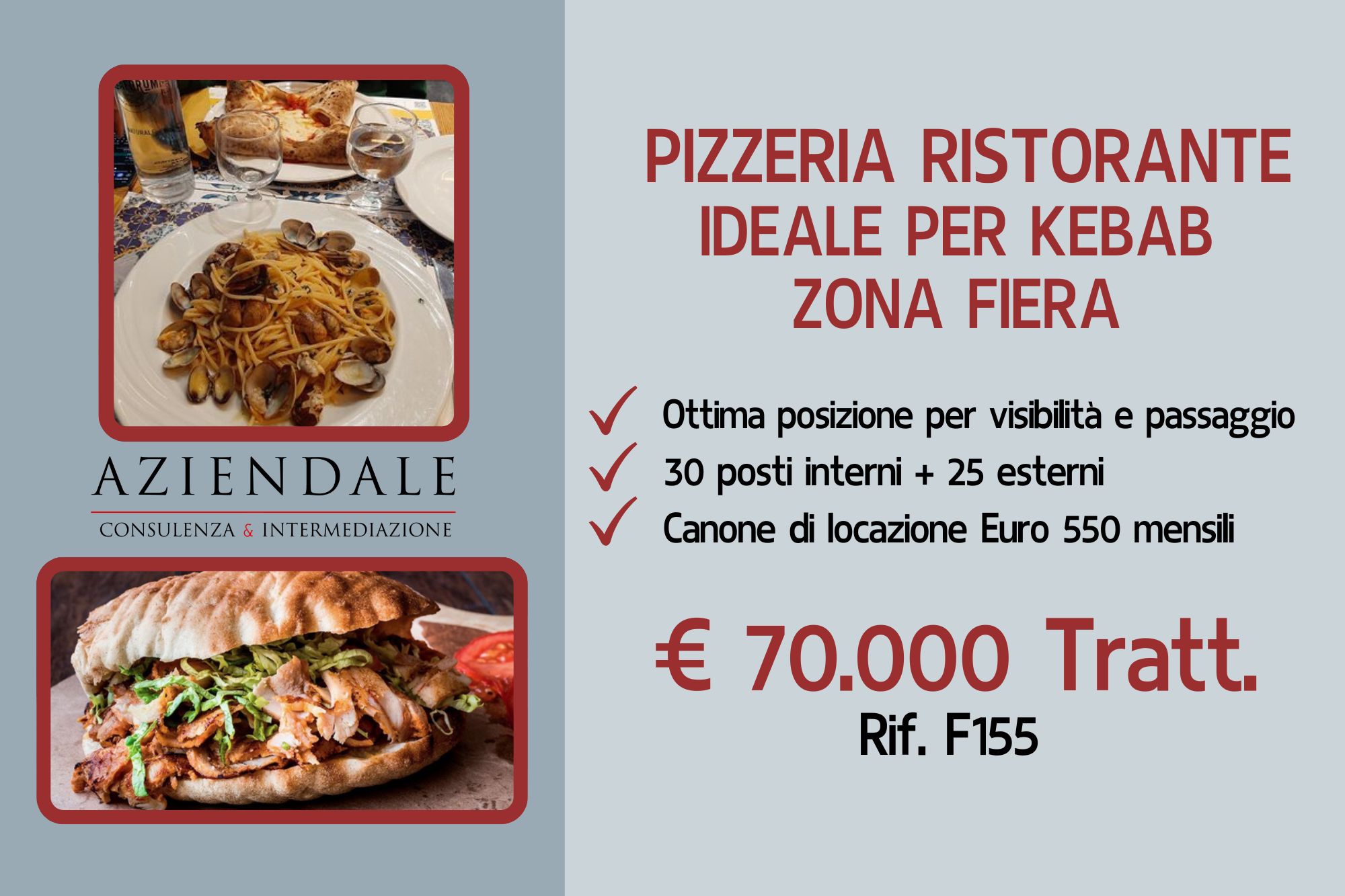 PIZZERIA E CUCINA – IDEALE PER KEBAB – ZONA FIERA
