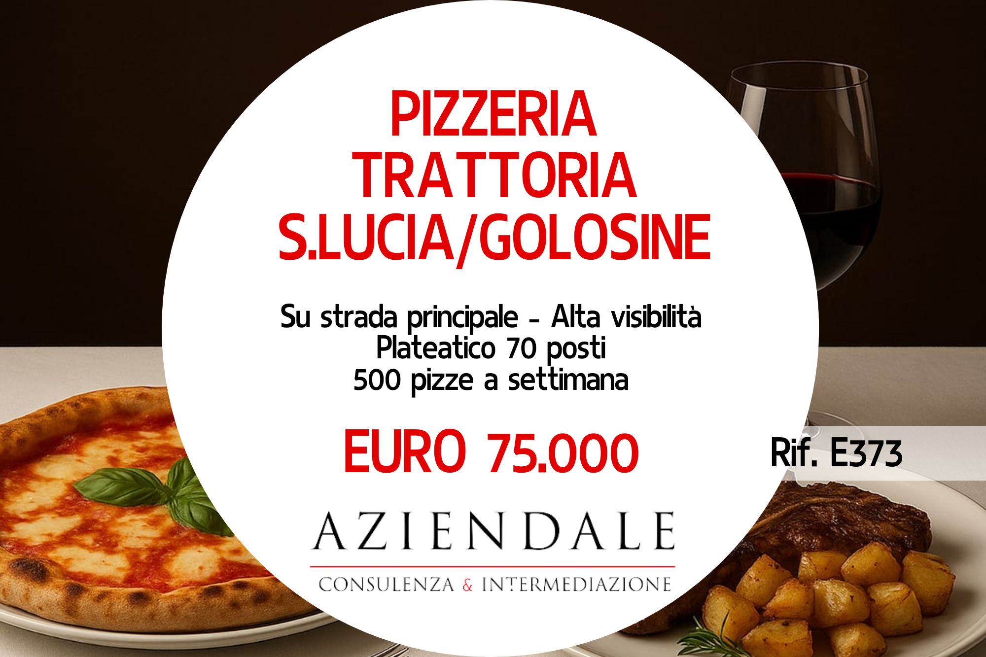 Storica trattoria/pizzeria su strada principale