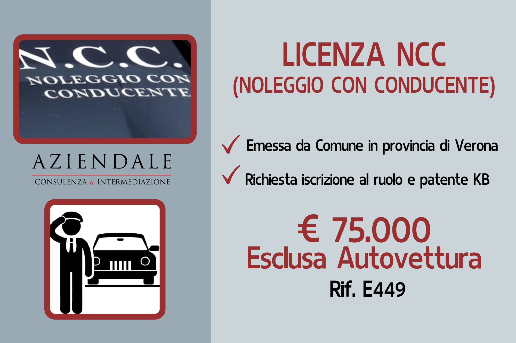 LICENZA NCC (Noleggio autovettura con conducente)