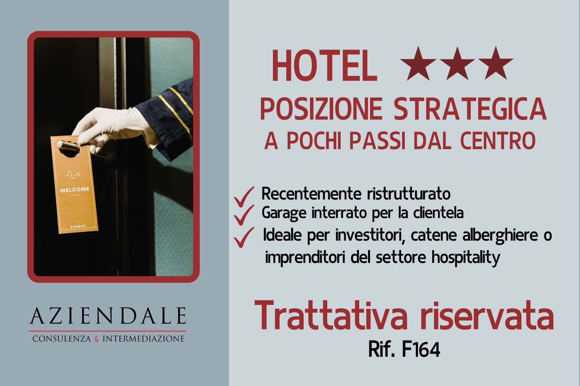 ELEGANTE HOTEL 3 STELLE POSIZIONE STRATEGICA