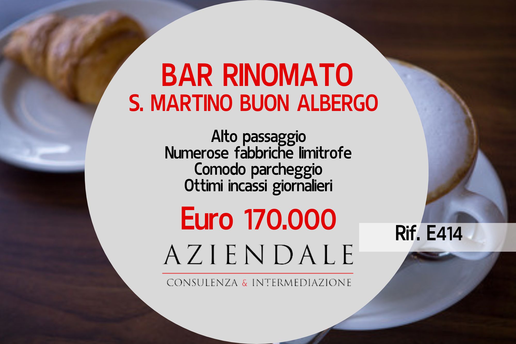 BAR AVVIATO IN OTTIMA POSIZIONE