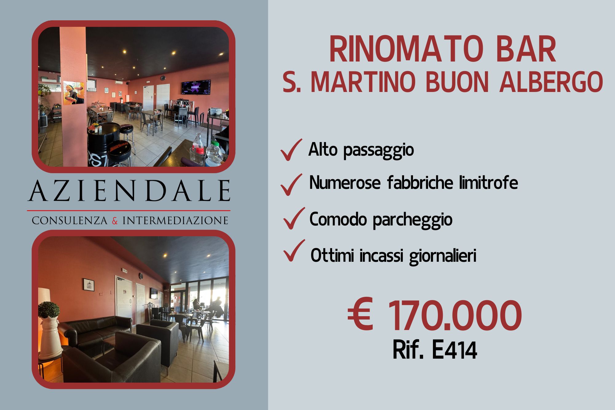 BAR AVVIATO IN OTTIMA POSIZIONE