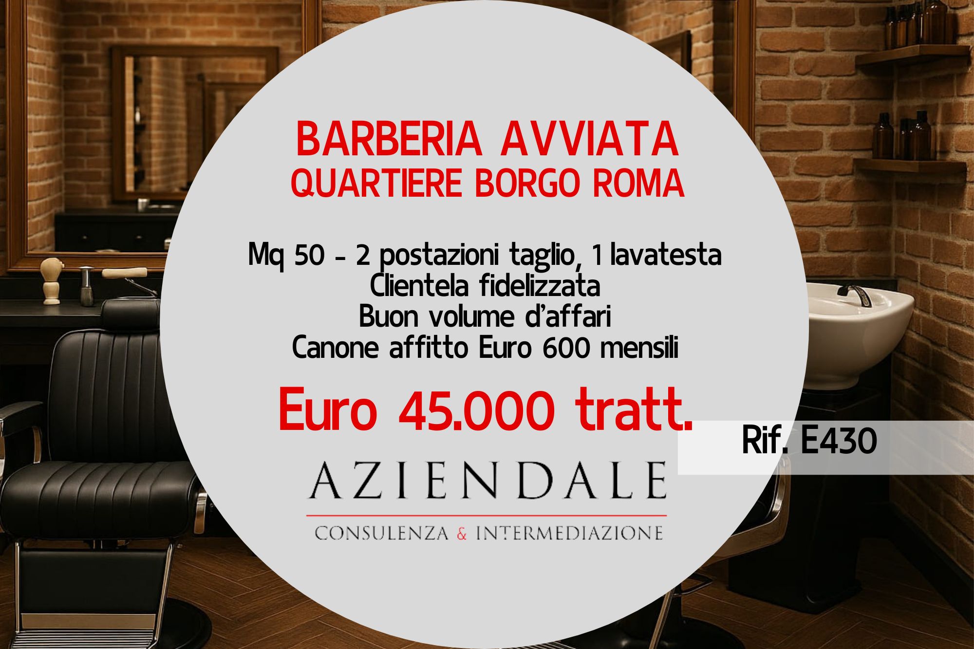 Barberia avviata zona Borgo Roma