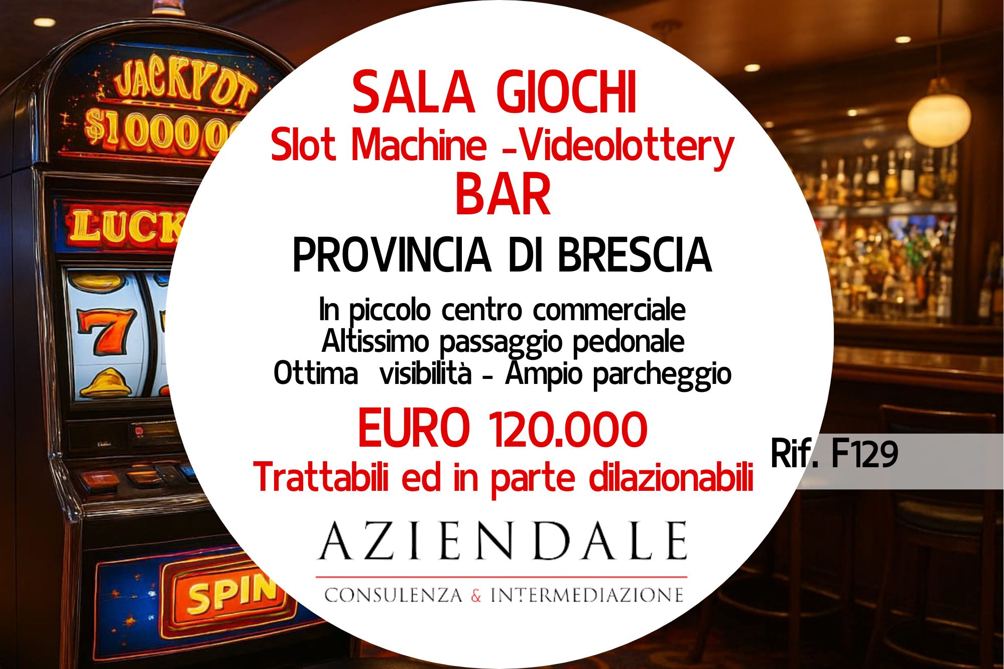Sala giochi, slot machine e videolottery con Bar in provincia di Brescia