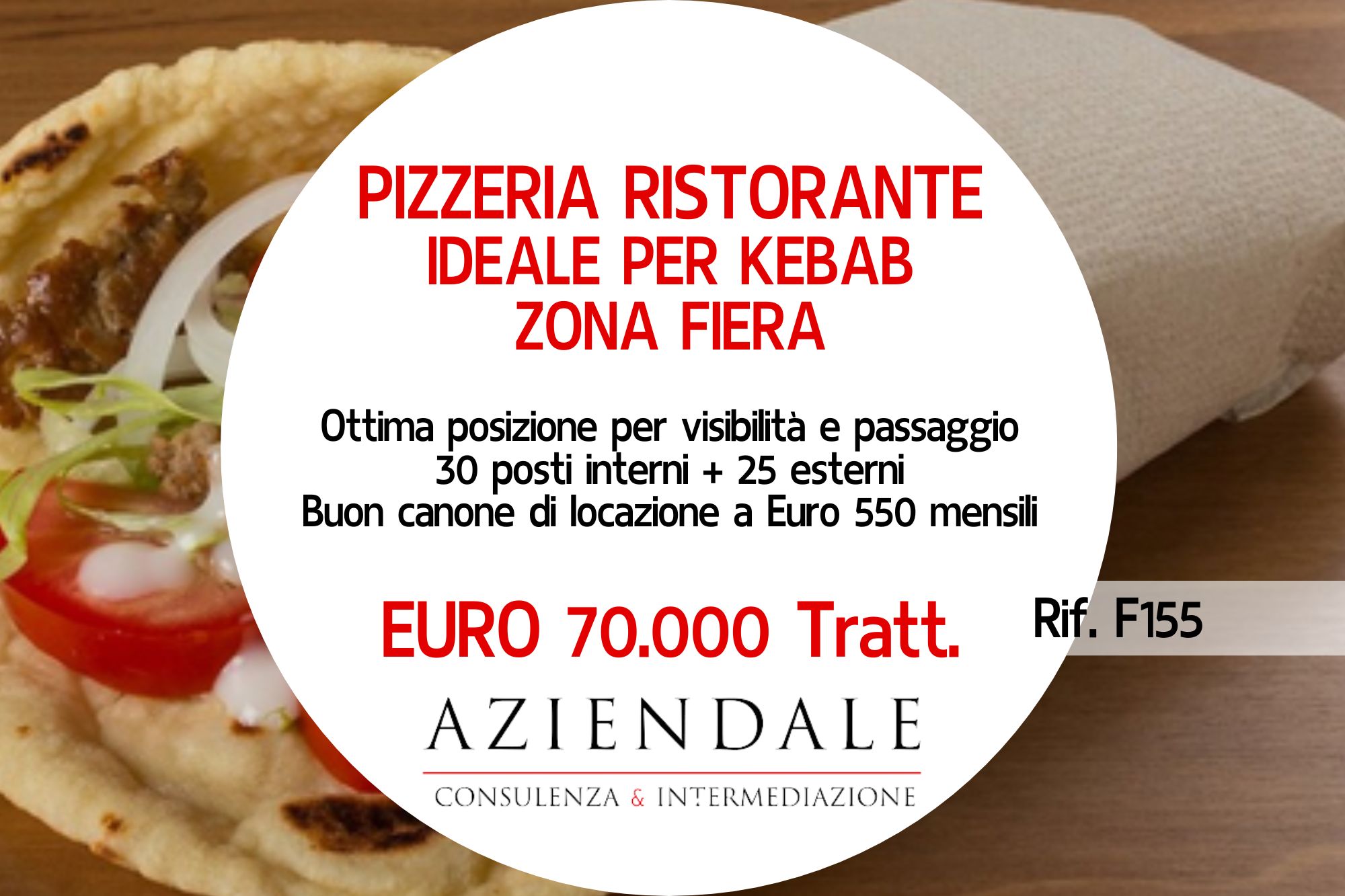 Pizzeria e cucina – Ideale per Kebab – Zona fiera