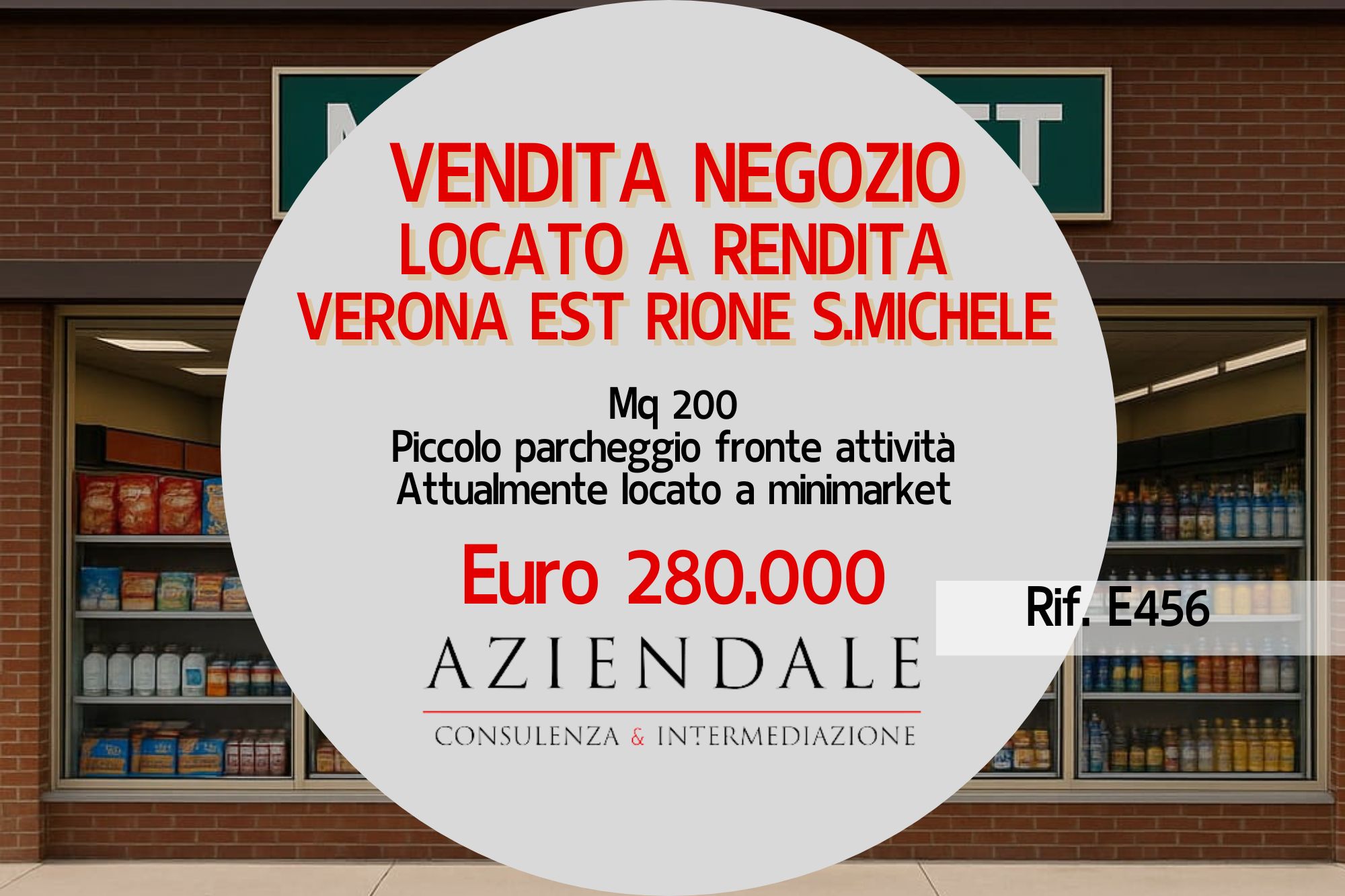 Vendita negozio locato a rendita – Verona rione S.Lucia