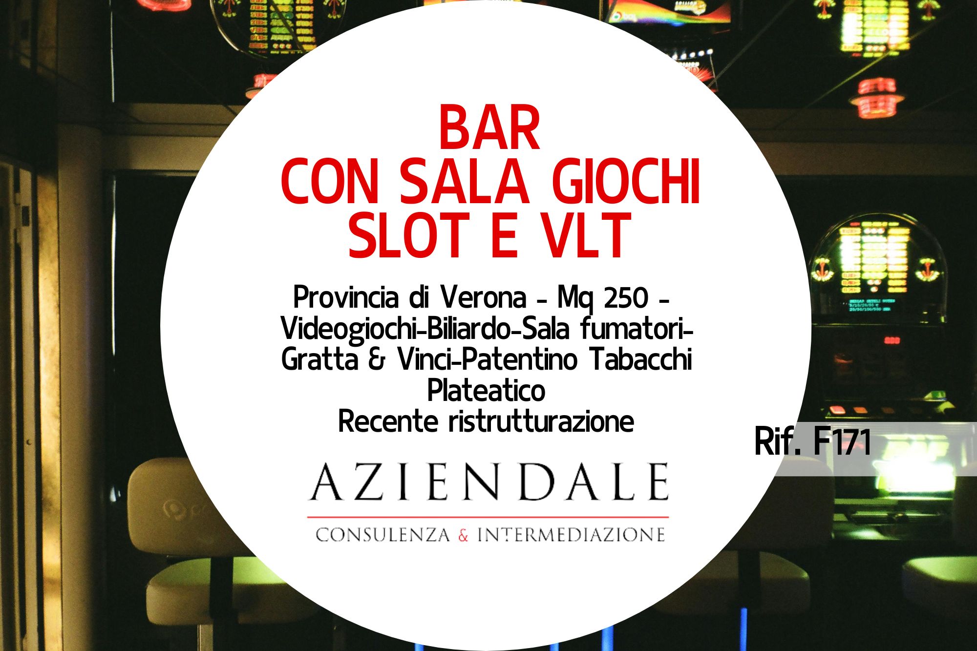 Bar con sala giochi e biliardo – provincia di Verona