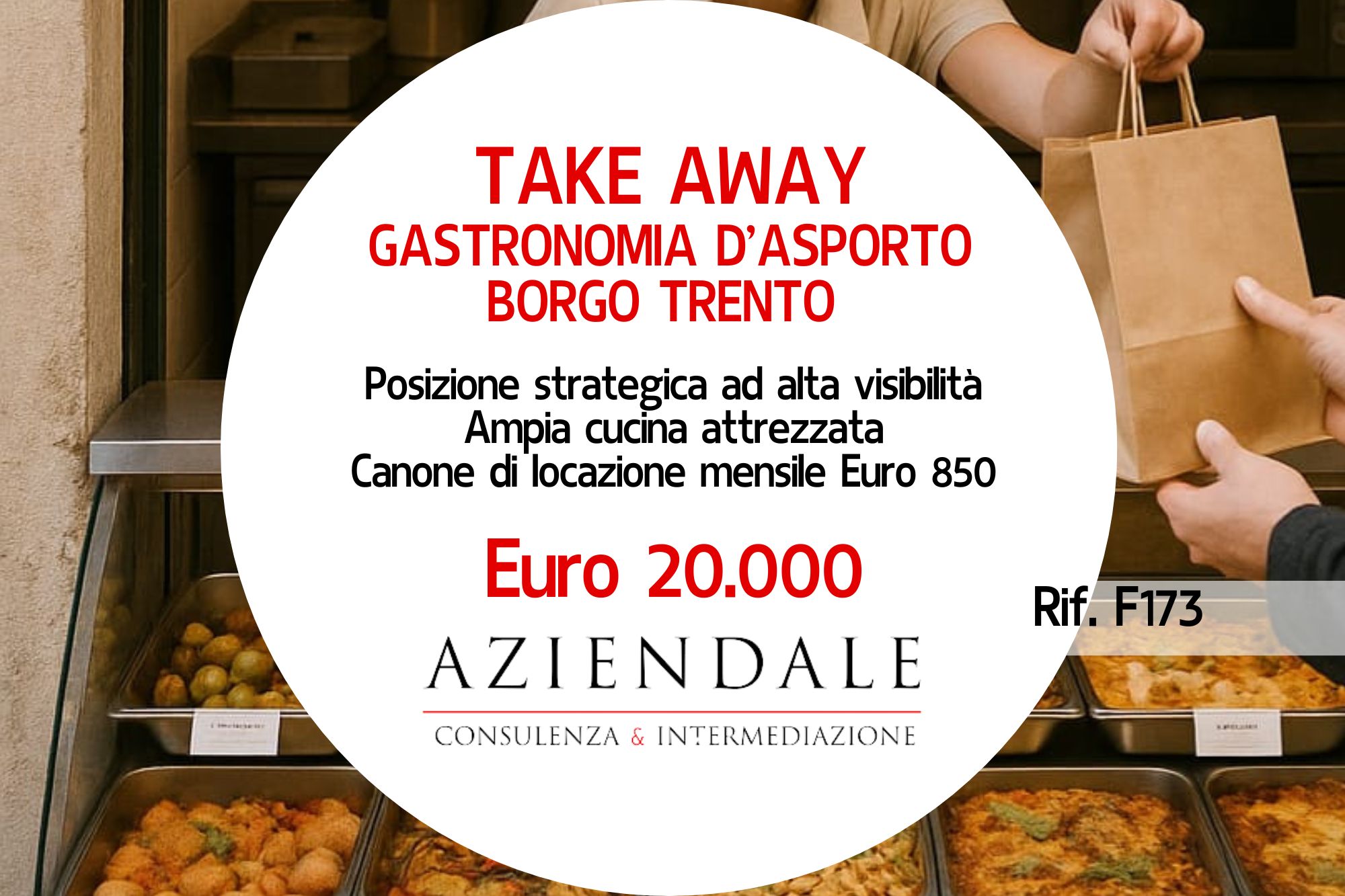 Take Away Gastronomia d’asporto con ampia cucina attrezzata
