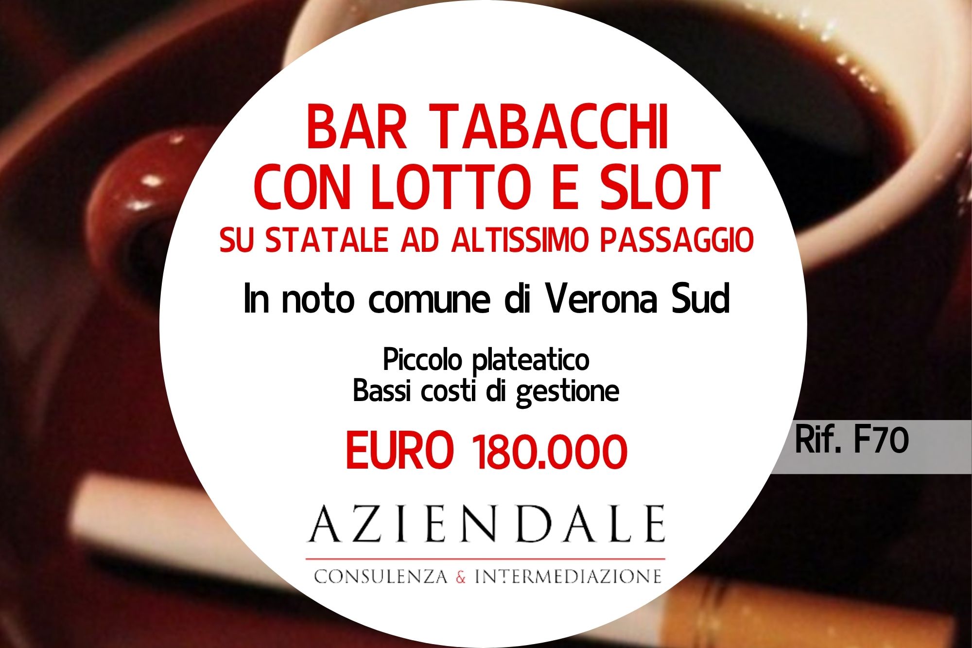 Eccezionale!! Bar Tabacchi in noto comune di Verona Sud